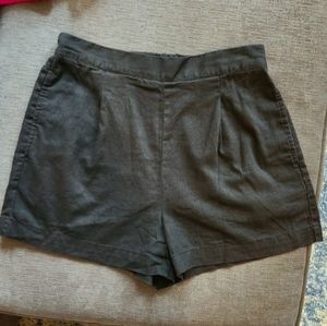 Madewell Black Linen Pull-On Shorts